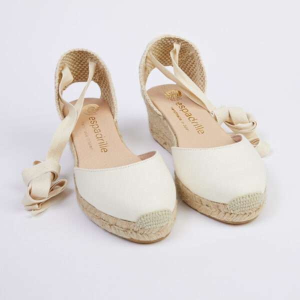 Cream Canvas Lace20Up Wedge Espadrilles Low20Wedge espadrille.co .uk202