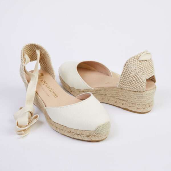 Cream Canvas Lace20Up Wedge Espadrilles Low20Wedge espadrille.co .uk203