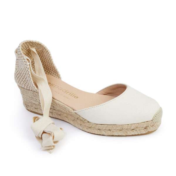 Cream Canvas Lace20Up Wedge Espadrilles Low20Wedge espadrille.co .uk