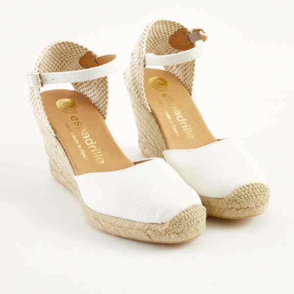 Frost Canvas Ankle Strap Espadrilles High Wedge espadrille.co .uk 2