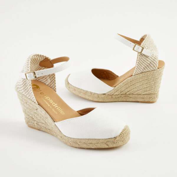 Frost Canvas Ankle Strap Espadrilles High Wedge espadrille.co .uk 3