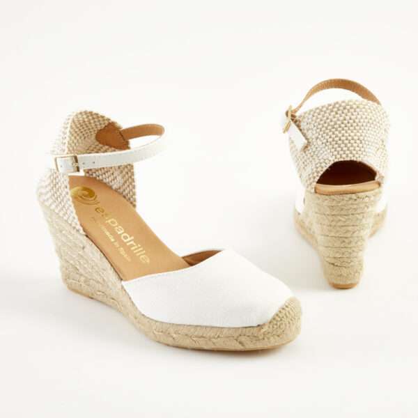 Frost Canvas Ankle Strap Espadrilles High Wedge espadrille.co .uk 4