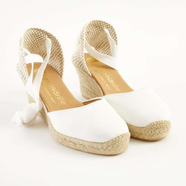 Frost Canvas Lace Up Espadrilles Mid Wedge espadrille.co .uk 3