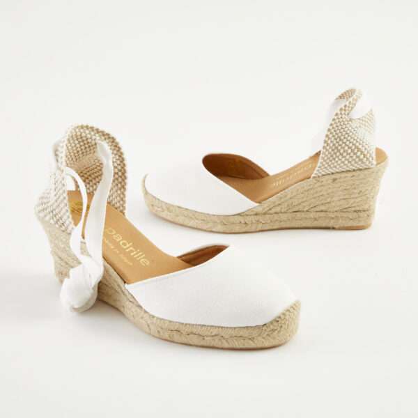 Frost Canvas Lace Up Espadrilles Mid Wedge espadrille.co .uk 4
