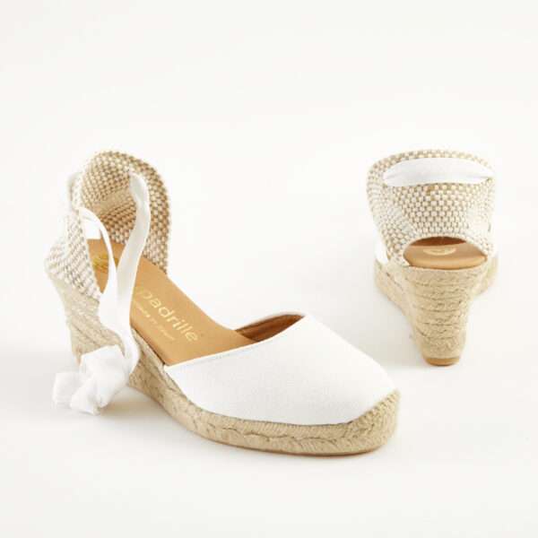 Frost Canvas Lace Up Espadrilles Mid Wedge espadrille.co .uk 5