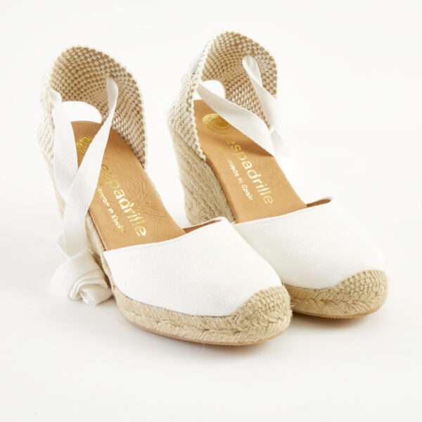 Frost Canvas Lace Up Espadrilles High Wedge espadrille.co .uk 2