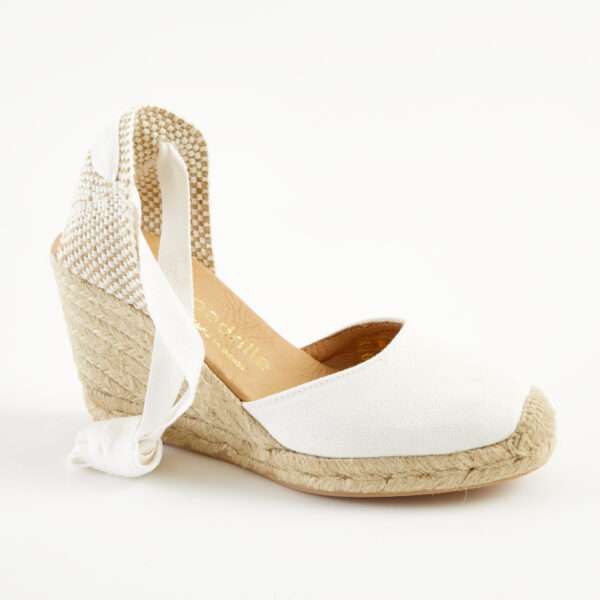 Frost Canvas Lace Up Espadrilles High Wedge espadrille.co .uk