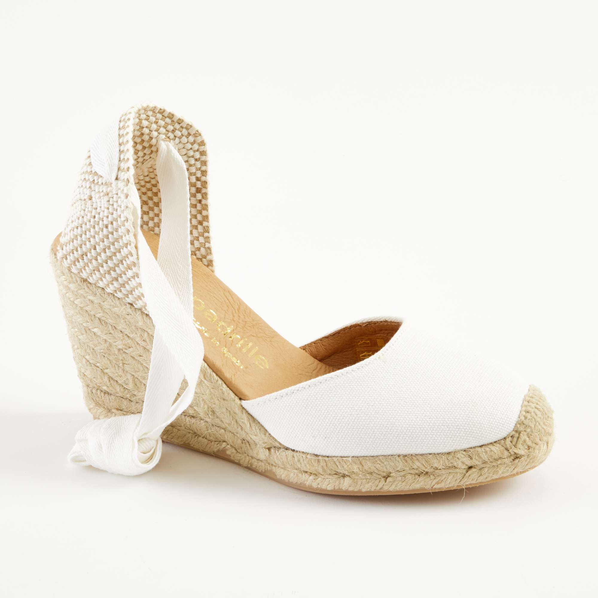 Frost Canvas Lace Up Espadrilles High Wedge espadrille.co .uk