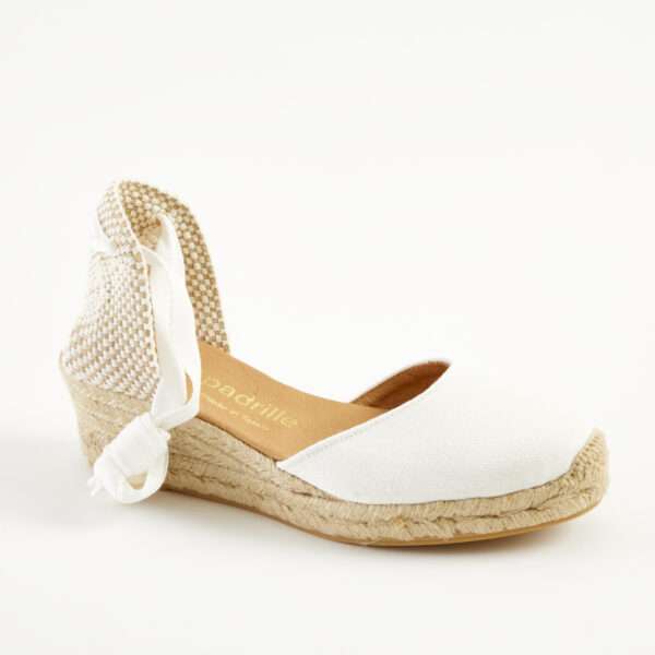 Frost Canvas Lace Up Espadrilles Low Wedge espadrille.co .uk