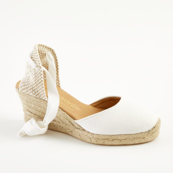 Frost Canvas Lace Up Espadrilles Mid Wedge espadrille.co.uk